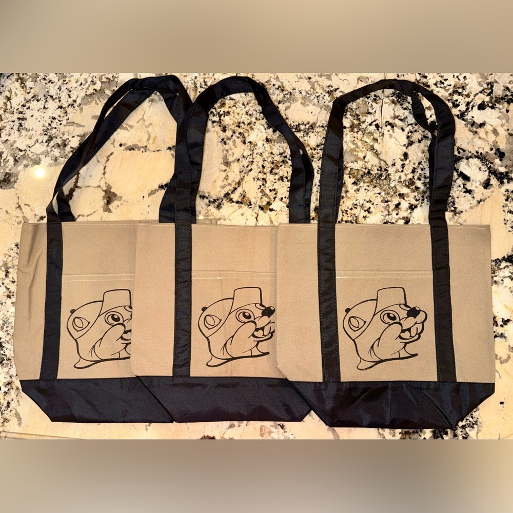 NWOT Set of Three Buc-ee's Mini Canvas Tote Bags